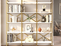 Locelso boekenplank | 100% melamine gecoat | metalen frame | witgoud - afbeelding 1 van  5