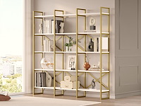 Locelso boekenplank | 100% melamine gecoat | metalen frame | witgoud - afbeelding 2 van  5