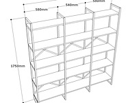 Locelso boekenplank | 100% melamine gecoat | metalen frame | witgoud - afbeelding 4 van  5