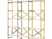 Locelso boekenplank | 100% melamine gecoat | metalen frame | witgoud - afbeelding 5 van  5