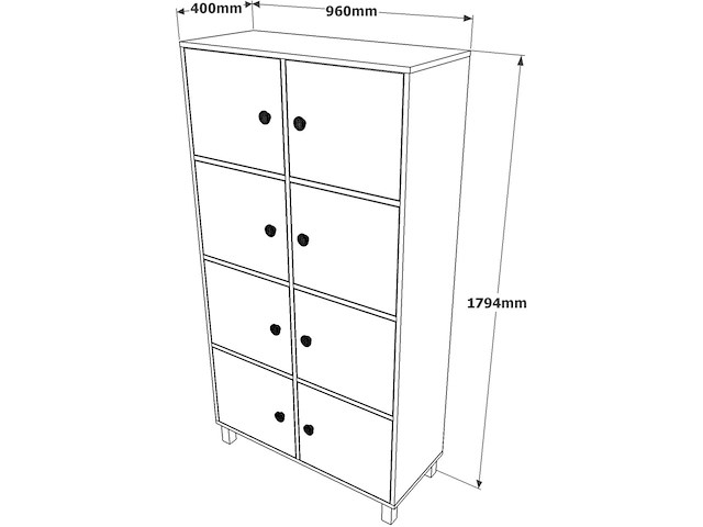 Locelso multifunctionele kast | 18 mm dik | notelaar antraciet - afbeelding 5 van  7