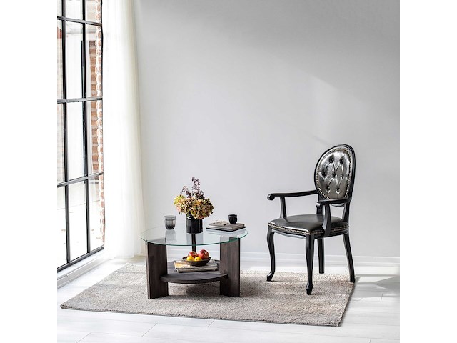 Locelso salontafel | 100% gehard glas | frame van grenen | antraciet - afbeelding 2 van  5