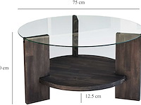 Locelso salontafel | 100% gehard glas | frame van grenen | antraciet - afbeelding 5 van  5