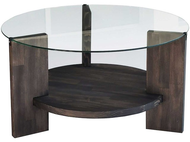 Locelso salontafel | 100% gehard glas | frame van grenen | antraciet - afbeelding 4 van  5