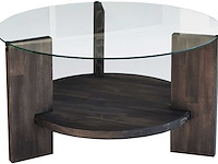 Locelso salontafel | 100% gehard glas | frame van grenen | antraciet - afbeelding 4 van  5