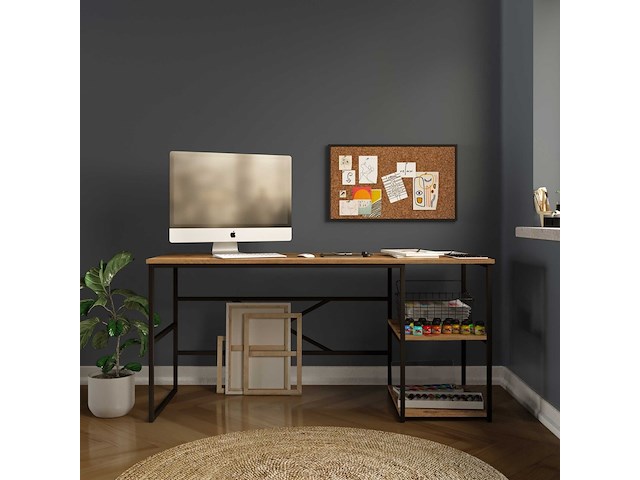 Locelso studiebureau | 100% melamine | 18mm dikte | metalen frame | atlantic pine - afbeelding 1 van  6