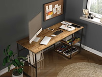 Locelso studiebureau | 100% melamine | 18mm dikte | metalen frame | atlantic pine - afbeelding 3 van  6