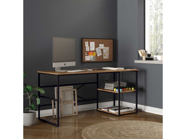 Locelso studiebureau | 100% melamine | 18mm dikte | metalen frame | atlantic pine - afbeelding 2 van  6
