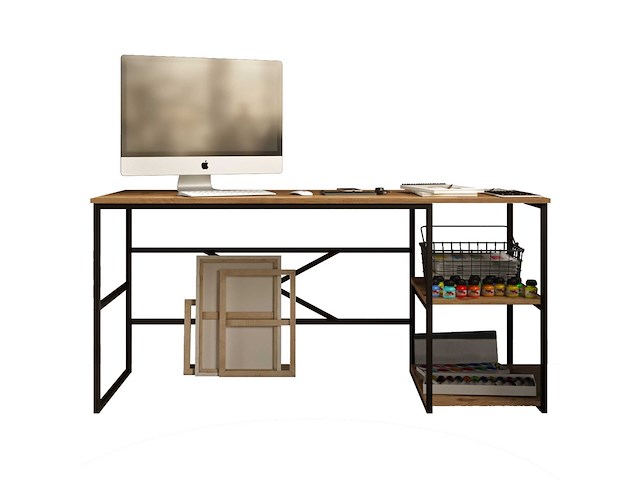 Locelso studiebureau | 100% melamine | 18mm dikte | metalen frame | atlantic pine - afbeelding 5 van  6