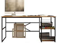 Locelso studiebureau | 100% melamine | 18mm dikte | metalen frame | atlantic pine - afbeelding 5 van  6