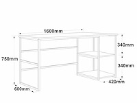 Locelso studiebureau | 100% melamine | 18mm dikte | metalen frame | atlantic pine - afbeelding 6 van  6