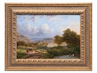 Lodewijk johannes kleyn (1817-1897), figures in an extensive summer landscape between nijmegen and cleve, oil on panel 33.5 x 47.5 cm. (13.18 x 18.69 in.), frame: 50 x 63 cm. (19.67 x 24.80 in.) - afbeelding 2 van  5
