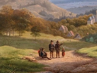 Lodewijk johannes kleyn (1817-1897), figures in an extensive summer landscape between nijmegen and cleve, oil on panel 33.5 x 47.5 cm. (13.18 x 18.69 in.), frame: 50 x 63 cm. (19.67 x 24.80 in.) - afbeelding 4 van  5