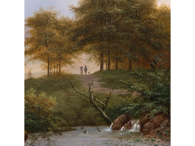 Lodewijk johannes kleyn (1817-1897), figures in an extensive summer landscape between nijmegen and cleve, oil on panel 33.5 x 47.5 cm. (13.18 x 18.69 in.), frame: 50 x 63 cm. (19.67 x 24.80 in.) - afbeelding 5 van  5