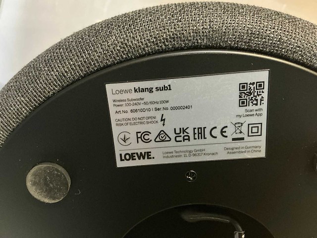 Loewe klang sub1 60610d10 wireless subwoofer - afbeelding 3 van  4