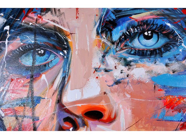 Loîc tuhal - le regard - olie op doek - 100x100 cm - afbeelding 2 van  12