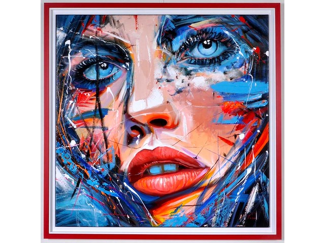 Loîc tuhal - le regard - olie op doek - 100x100 cm - afbeelding 1 van  12