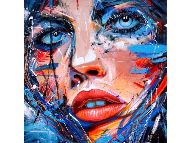 Loîc tuhal - le regard - olie op doek - 100x100 cm - afbeelding 5 van  12