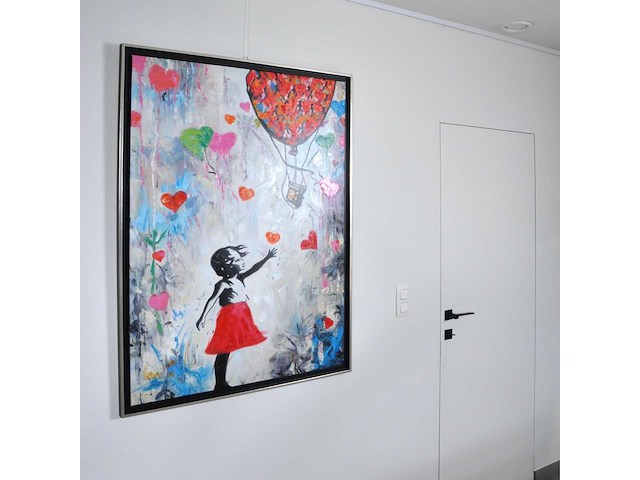 Loïc tuhal - ode aan banksy - olie op doek - 120x90 cm - afbeelding 3 van  12