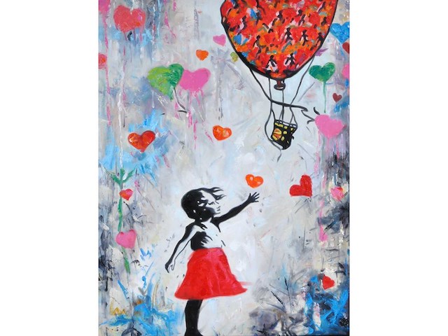 Loïc tuhal - ode aan banksy - olie op doek - 120x90 cm - afbeelding 1 van  12