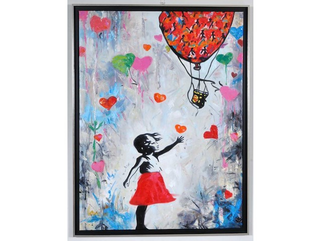 Loïc tuhal - ode aan banksy - olie op doek - 120x90 cm - afbeelding 5 van  12