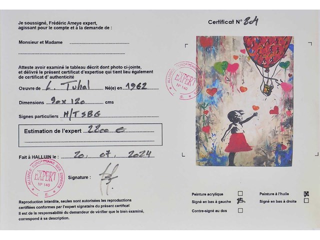 Loïc tuhal - ode aan banksy - olie op doek - 120x90 cm - afbeelding 4 van  8