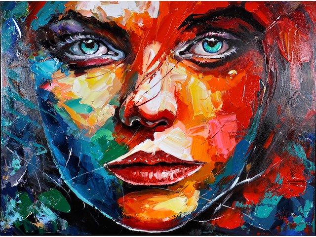 Loîc tuhal - regard perçant - olie op doek - 90x120 cm - afbeelding 4 van  11