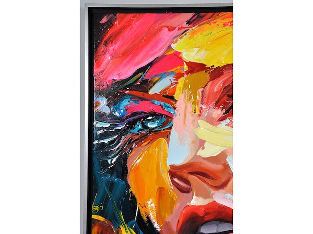 Loîc tuhal - visage - olie op doek - 100x100 cm - afbeelding 3 van  13