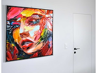 Loîc tuhal - visage - olie op doek - 100x100 cm - afbeelding 8 van  13