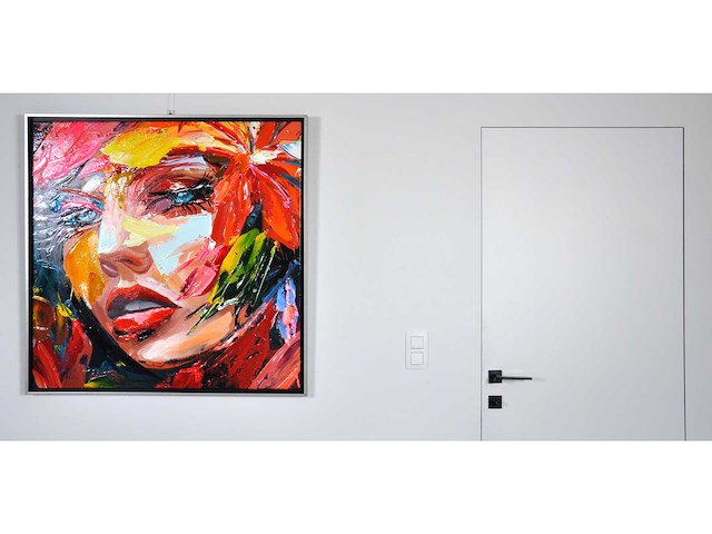 Loîc tuhal - visage - olie op doek - 100x100 cm - afbeelding 9 van  13