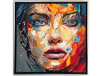 Loîc tuhal - visage - olie op doek - 100x100 cm