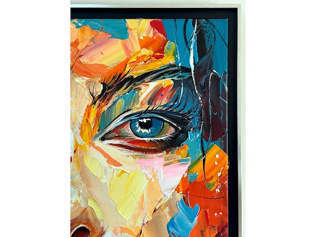 Loîc tuhal - visage - olie op doek - 100x100 cm - afbeelding 6 van  10
