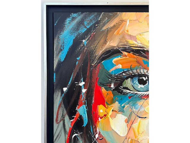 Loîc tuhal - visage - olie op doek - 100x100 cm - afbeelding 7 van  10