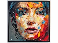 Loîc tuhal - visage - olie op doek - 100x100 cm