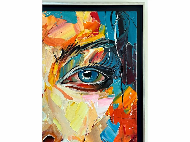 Loîc tuhal - visage - olie op doek - 100x100 cm - afbeelding 8 van  10