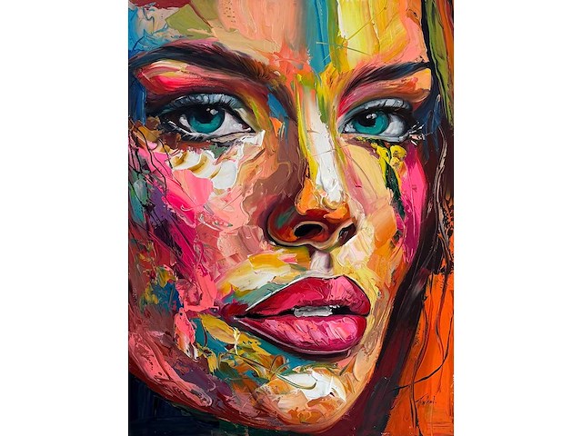 Loîc tuhal - visage - olie op doek - 120x90 cm - afbeelding 5 van  10