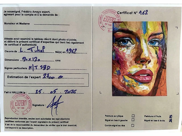 Loîc tuhal - visage - olie op doek - 120x90 cm - afbeelding 3 van  10