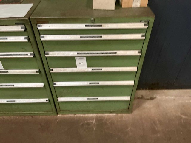 Lokoma 6-laden werkplaatskast met inhoud - afbeelding 2 van  8