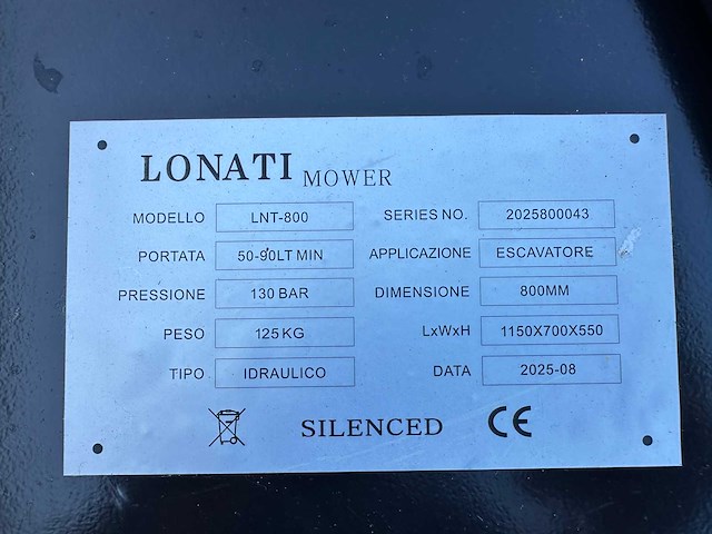 Lonati - 2025 - lnt - 800 - klepelmaaier voor graafmachine - afbeelding 6 van  14