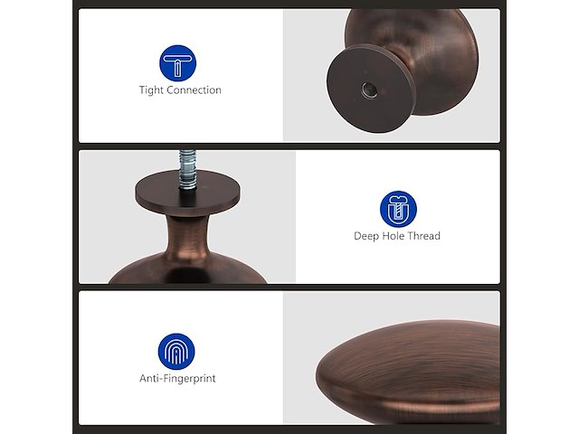 Lontan metalen keukenknoppen (goud) - afbeelding 3 van  4