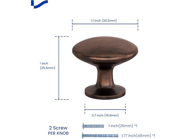 Lontan metalen keukenknoppen (goud) - afbeelding 4 van  4