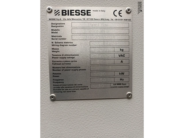 Lot 1 - biesse selco wn6 opdeelzaagmachine - afbeelding 2 van  11
