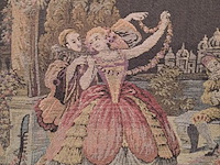 Lot 1 - geweven wandtapijt in franse stijl - romantische tuinscène m - afbeelding 3 van  3