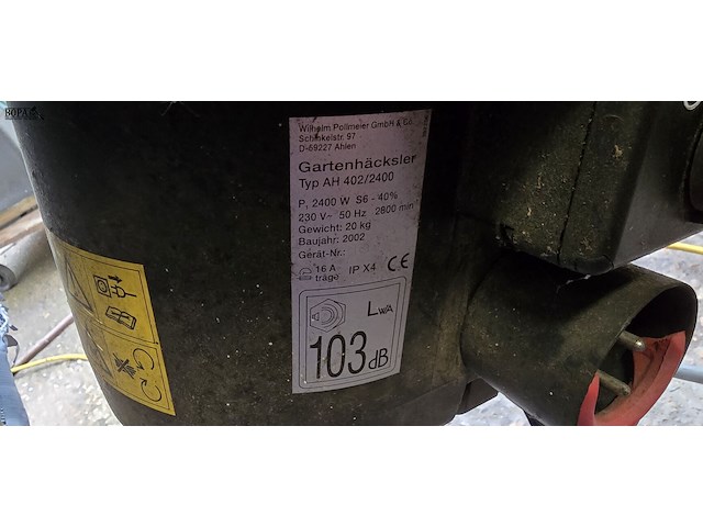 Lot 1 - hakselaar parkside 2400 w - afbeelding 3 van  3