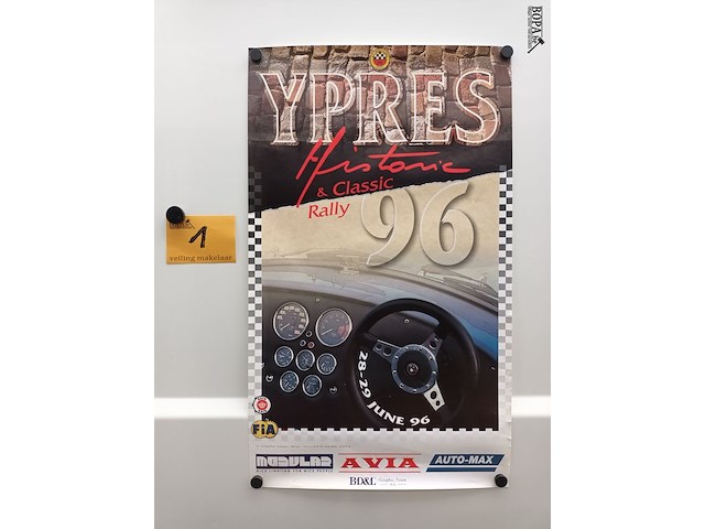 Lot 1 - poster rally ieper historic ‘96 - afbeelding 1 van  5