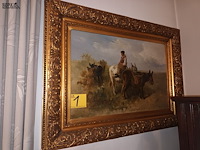 Lot 1 - schilderij ezels door henri schouten - afbeelding 1 van  3