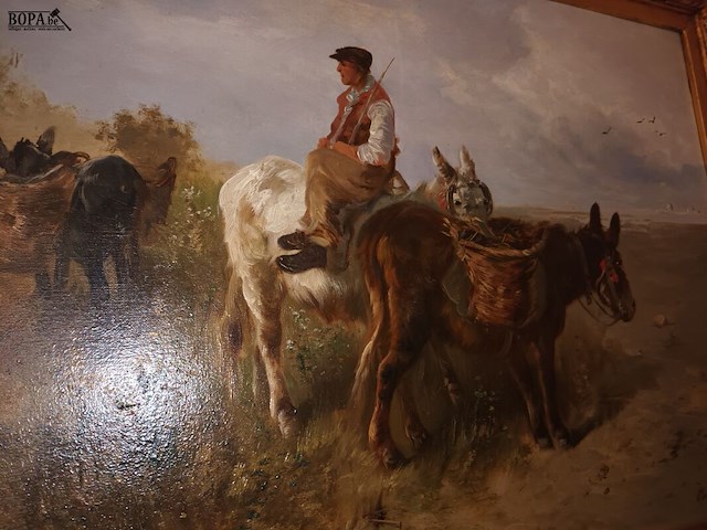 Lot 1 - schilderij ezels door henri schouten - afbeelding 2 van  3