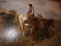 Lot 1 - schilderij ezels door henri schouten - afbeelding 2 van  3
