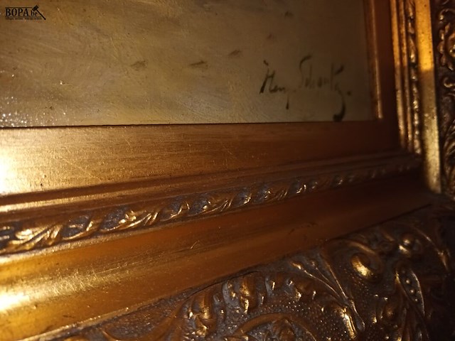 Lot 1 - schilderij ezels door henri schouten - afbeelding 3 van  3