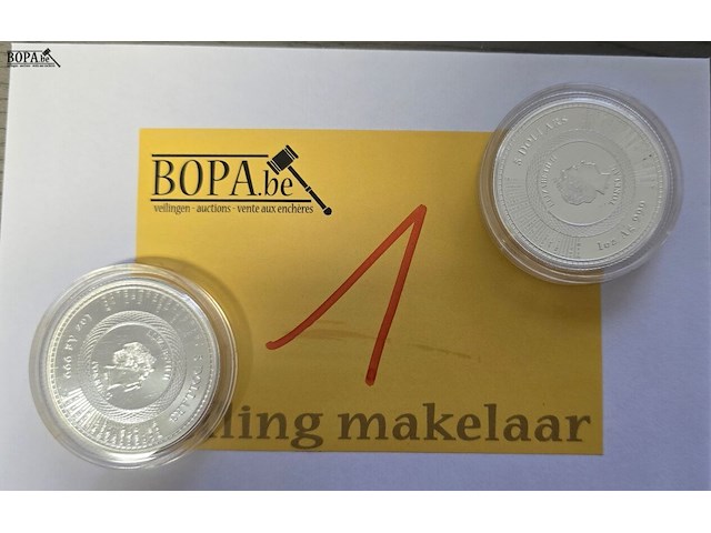 Lot 1 - tokelau vivat humanitas 2020 – 2 x 5 dollars - afbeelding 1 van  3